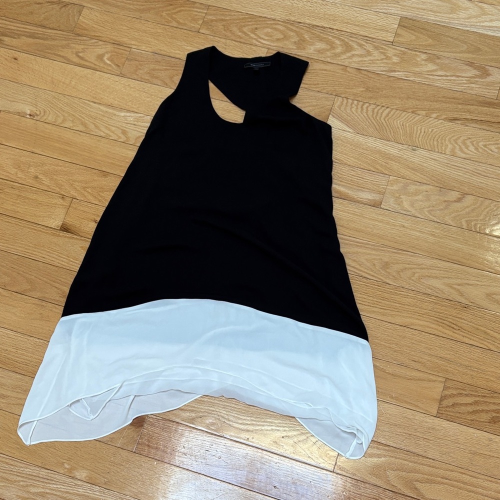 BCBGMaxAzria Black and White High Low Dress